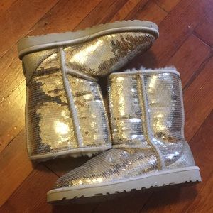 Sequin silver UGGs